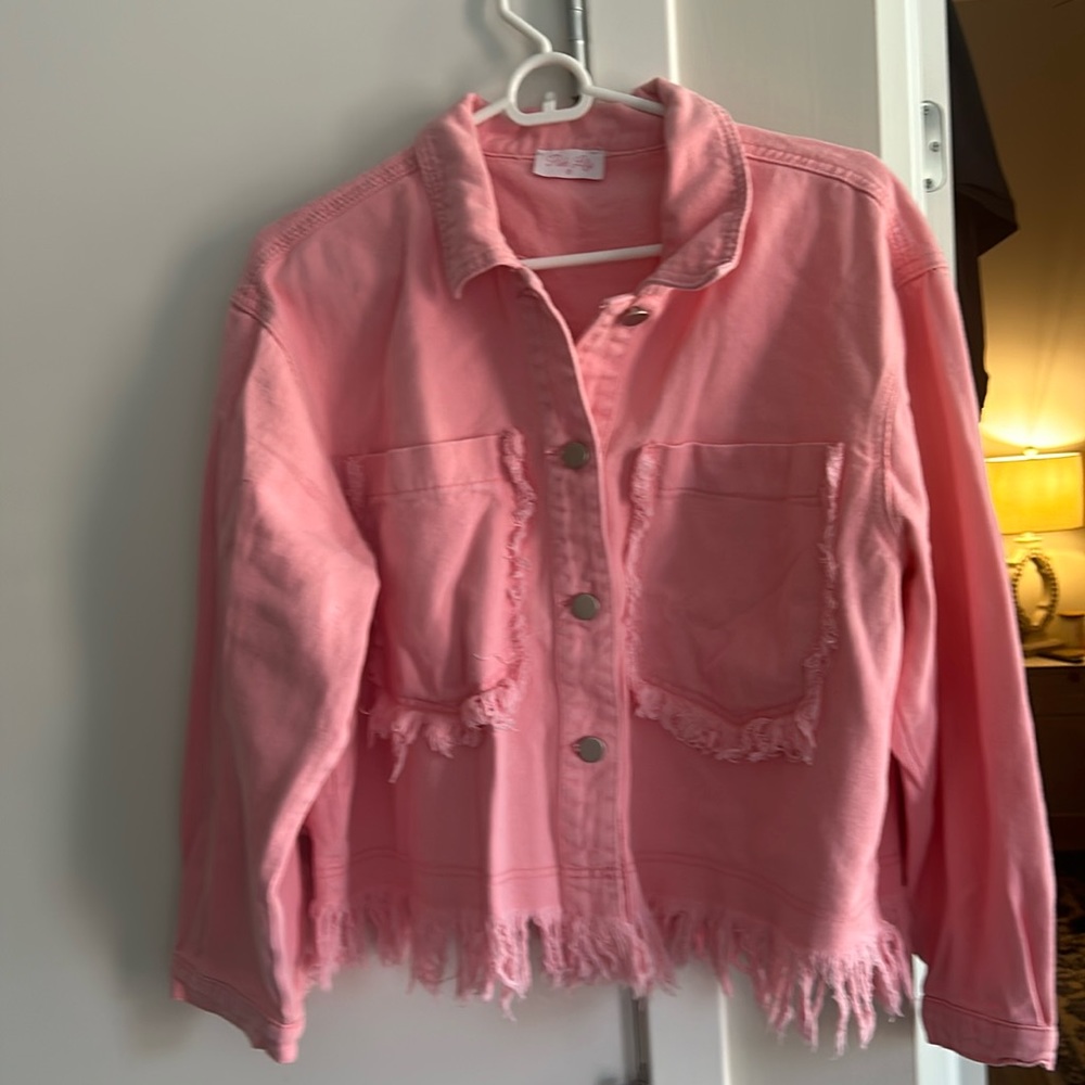 pink lily pink jean jacket